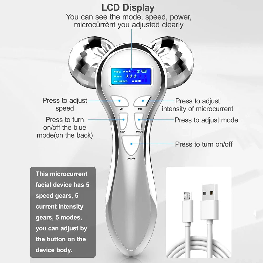 4D EMS Face Massager Roller