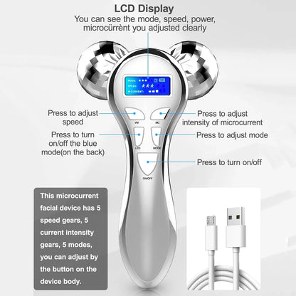 4D EMS Face Massager Roller