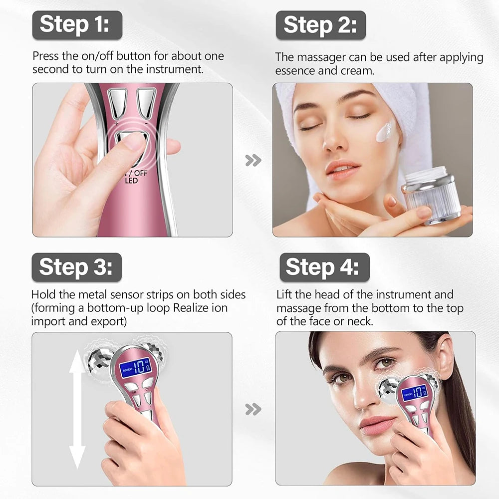 4D EMS Face Massager Roller
